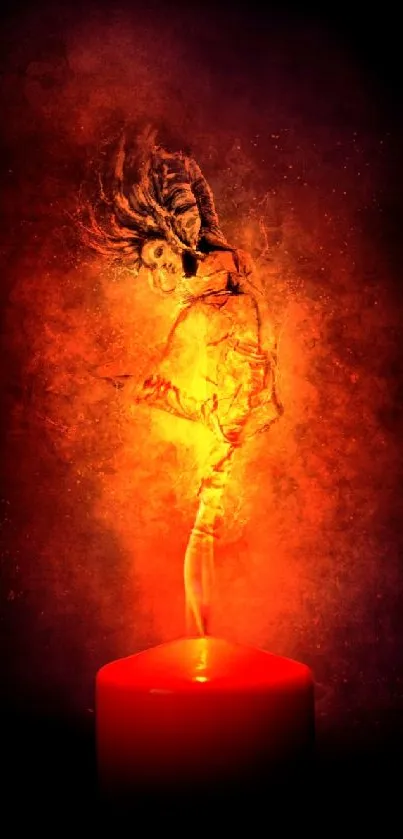 Mobile wallpaper featuring artistic flames rising from a candle.