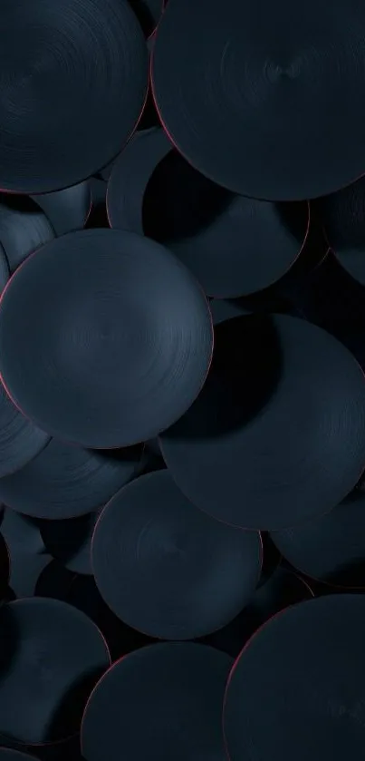 Dark abstract circles mobile wallpaper with charcoal hue.