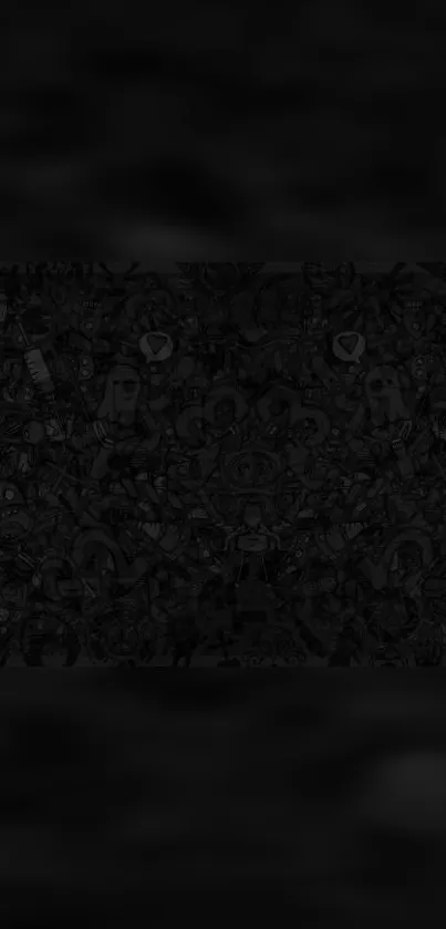 Dark, intricate abstract pattern wallpaper with unique doodles.