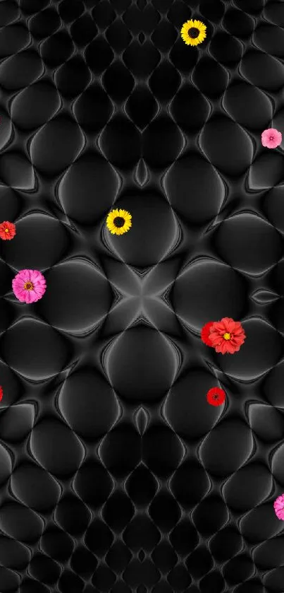 Dark abstract pattern wallpaper with geometric design.