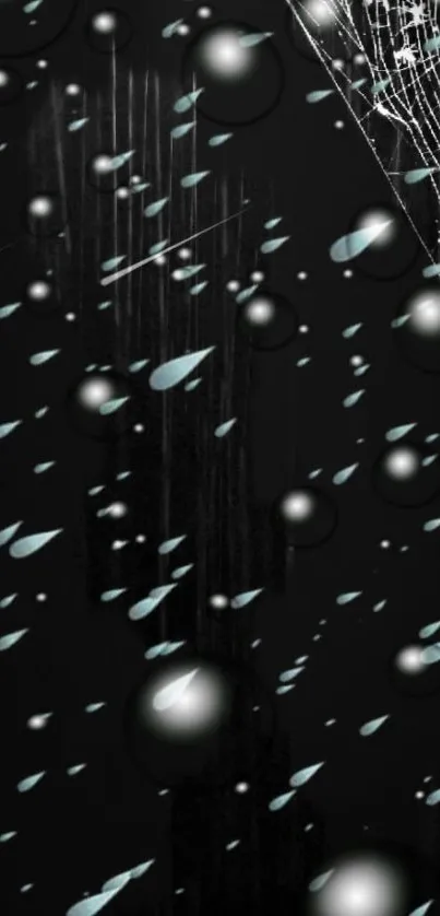 Dark abstract wallpaper with raindrop pattern and web design.