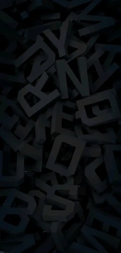 Dark 3D alphabet letters mobile wallpaper.