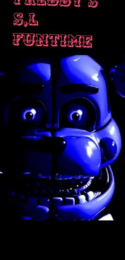 Dark blue animatronic character close-up from a popular video game.