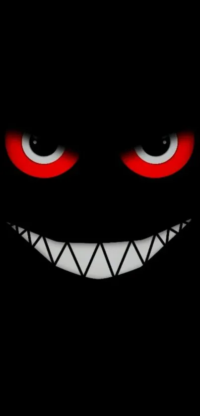 A spooky, dark anime-inspired face with red eyes and a sinister grin.