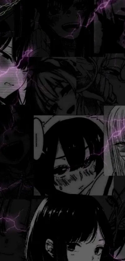 Dark anime wallpaper with lightning accents.