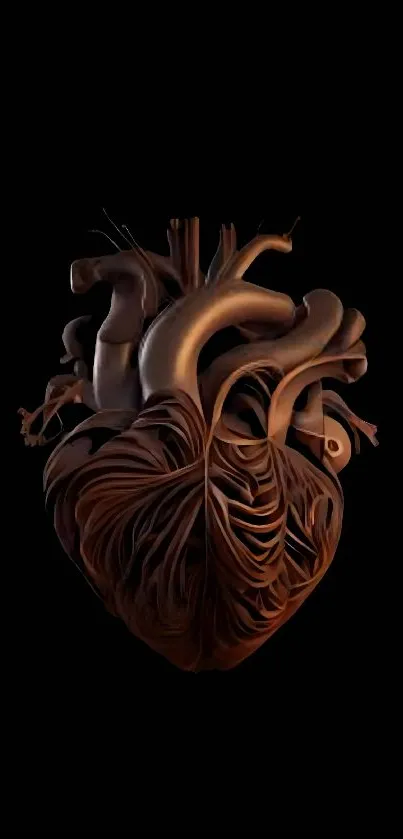 Dark artistic heart wallpaper on black background.