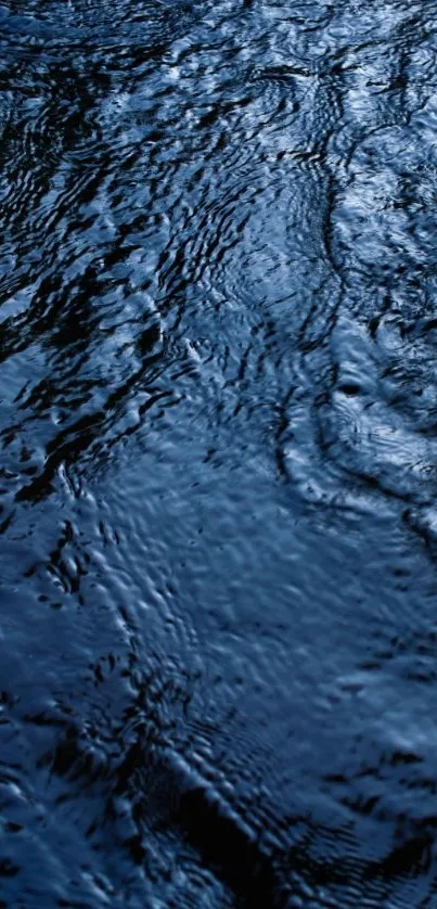 Dark blue rippling water texture wallpaper.