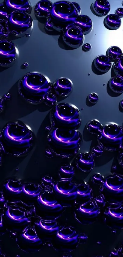 Dark abstract wallpaper with purple bubbles.