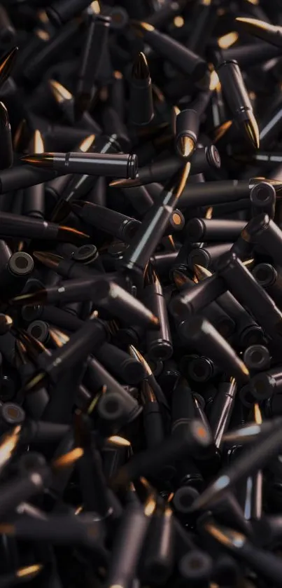 A cascade of dark bullets forming a compelling visual.