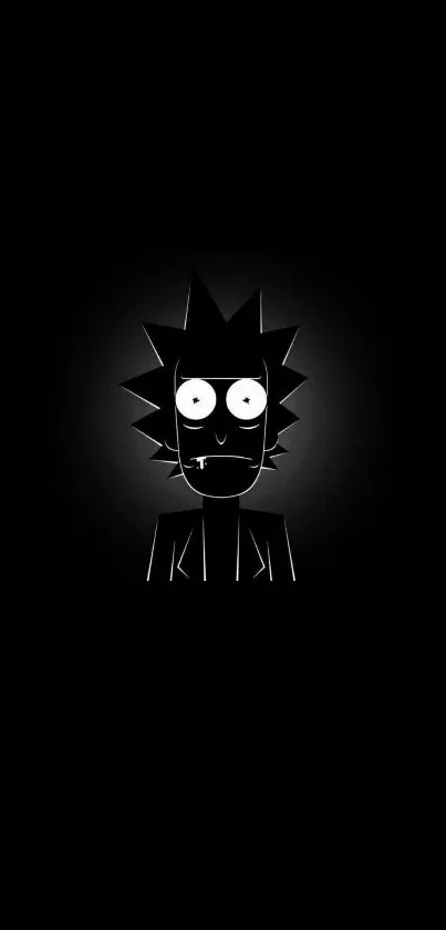 Dark cartoon character on black background wallpaper.