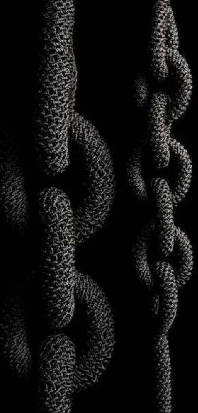 Dark textured chains forming a striking wallpaper design