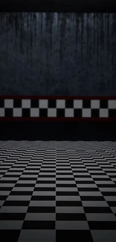 Dark checkered floor and wall mobile wallpaper.