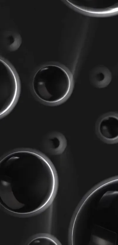 Dark abstract wallpaper with circular patterns.