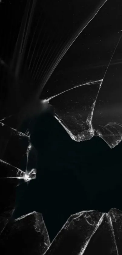 Dark cracked glass design wallpaper with mysterious appeal.