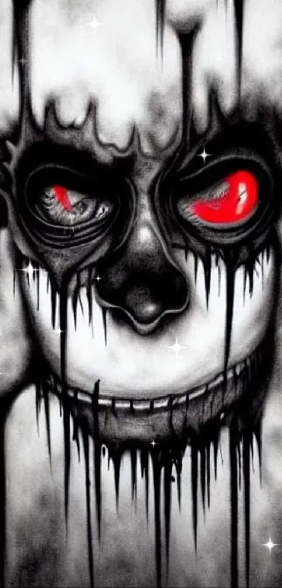 Dark dripping face with red eyes wallpaper