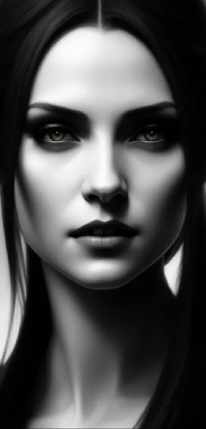 Monochrome elegant portrait wallpaper, dark and mysterious figure.