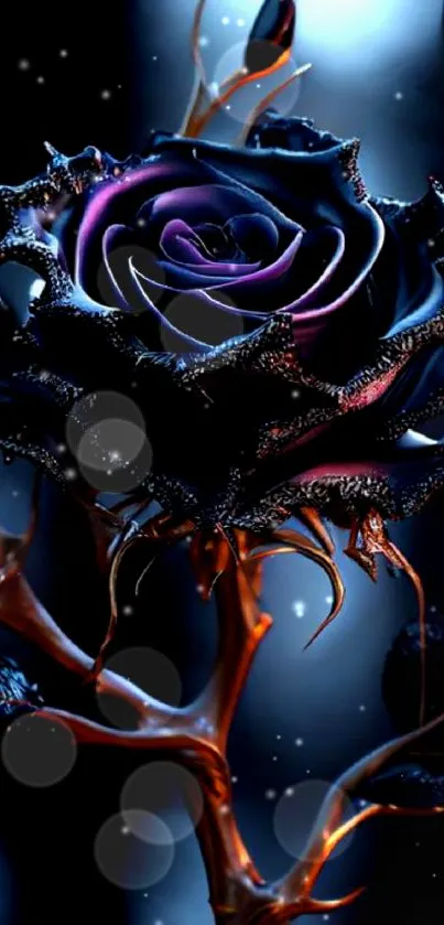 Dark mystical rose with surreal design.