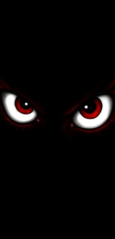 Dark, intense eyes glowing in a black background.