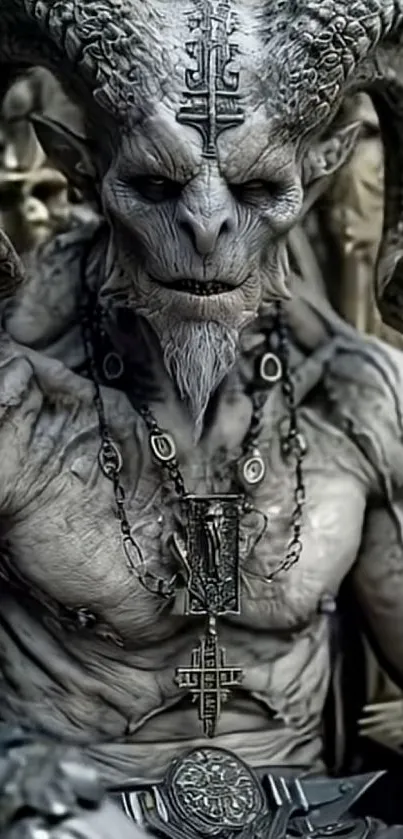 Dark fantasy demon creature with intricate details.