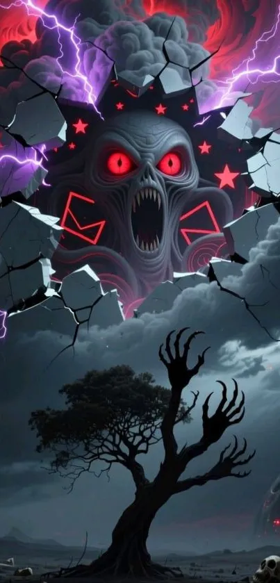 Dark fantasy horror scene with vivid colors and supernatural elements.