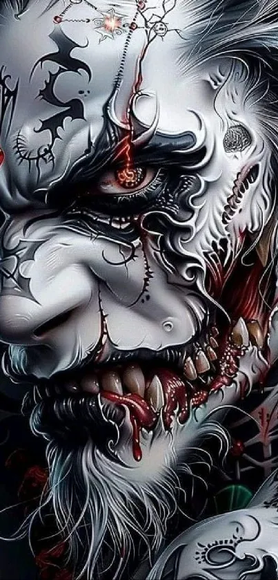 Dark fantasy Joker artwork with intricate details and dark tones.