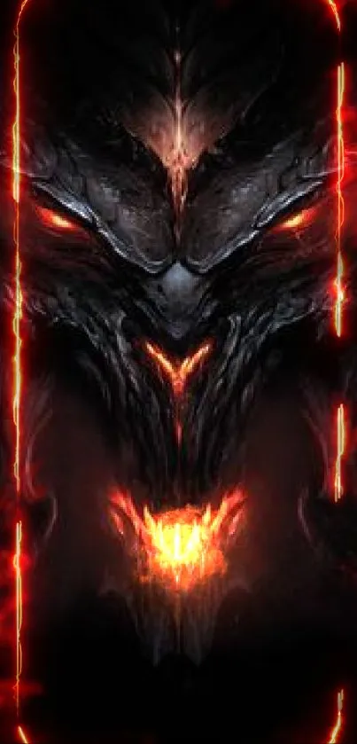 Dark and fiery demonic mobile wallpaper with intense colors.