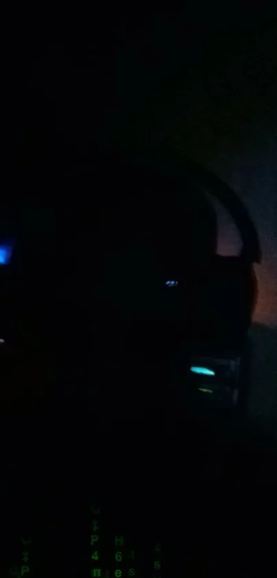 Dark gaming headset with neon lights.