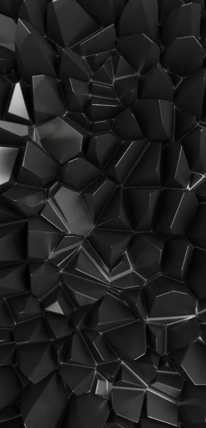 Dark geometric crystal pattern wallpaper for mobile.