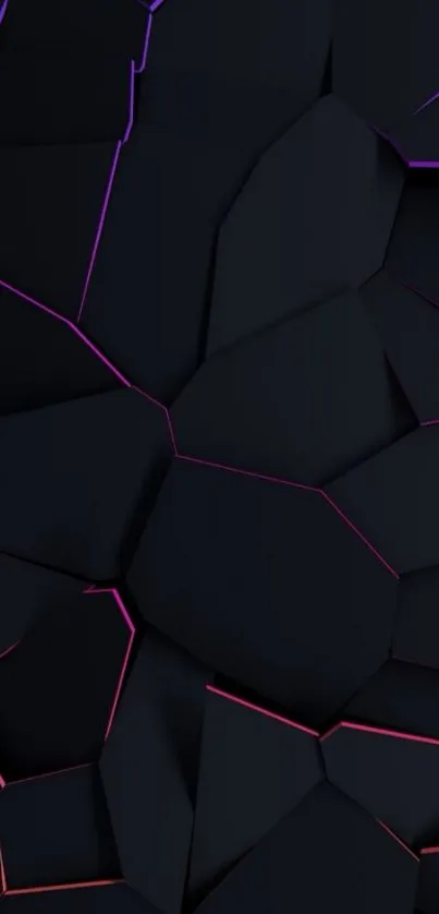 Dark geometric design with neon details.