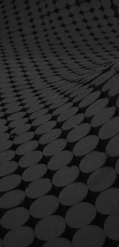 Dark geometric pattern with circles creating an abstract design in dark gray.