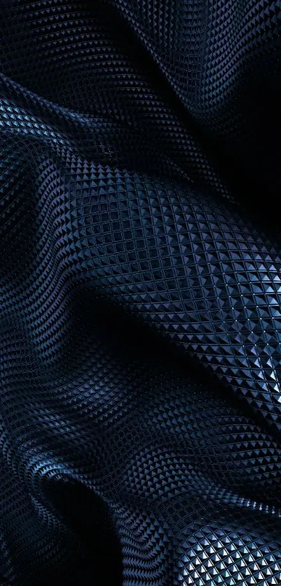 Dark abstract geometric wave wallpaper with deep blues.