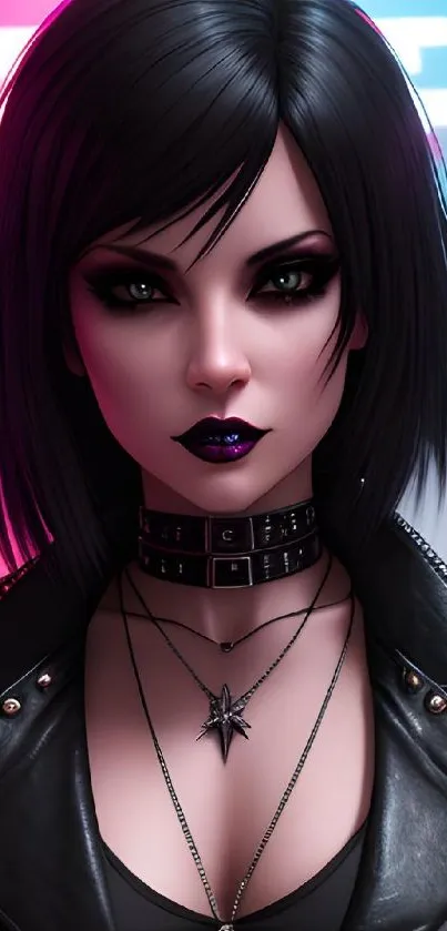 Edgy fashion art wallpaper with gothic style.