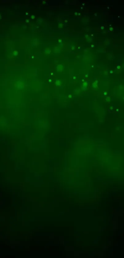 Dark green bokeh wallpaper with soft focus and small light dots.