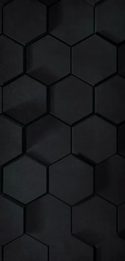 Dark geometric hexagonal wallpaper pattern.