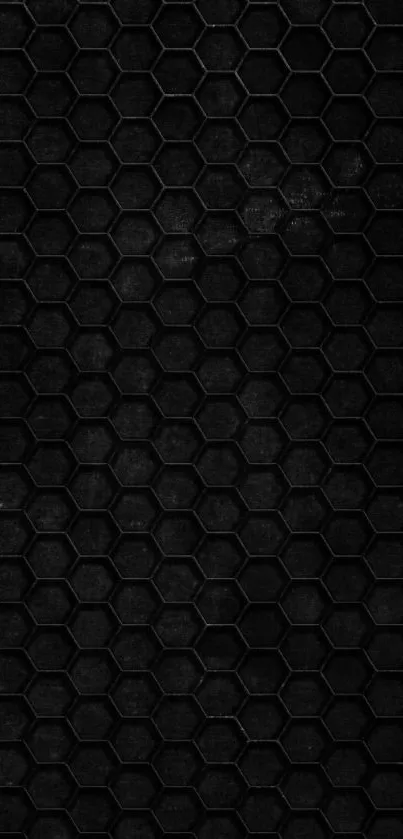 Dark hexagonal pattern mobile wallpaper for stylish background.