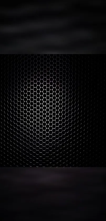 Dark hexagonal pattern mobile wallpaper with sleek design.