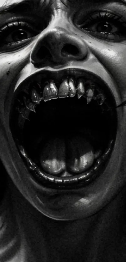 Black and white expressive face wallpaper with intense emotion.