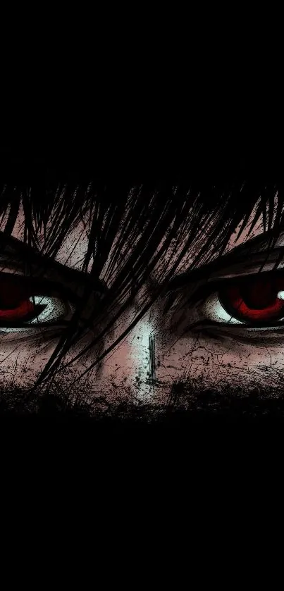 Dark intense eyes wallpaper with a bold design.