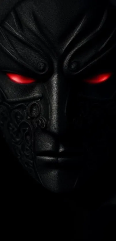 Dark mask with red eyes wallpaper, exuding mystery and allure.