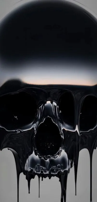 Mysterious dark melting skull wallpaper with gothic vibes.