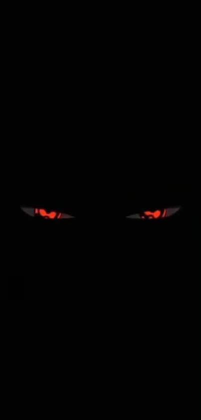 Dark wallpaper with glowing red eyes.