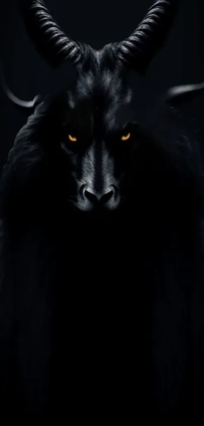 Mystical dark creature with glowing eyes.