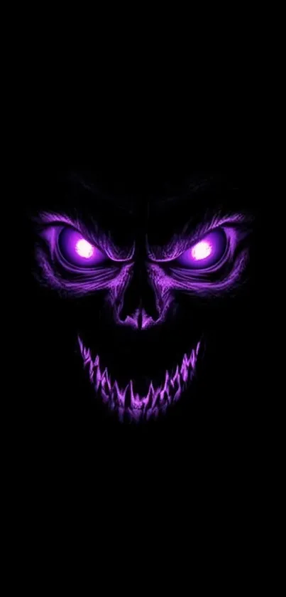 Dark wallpaper with glowing purple eyes.