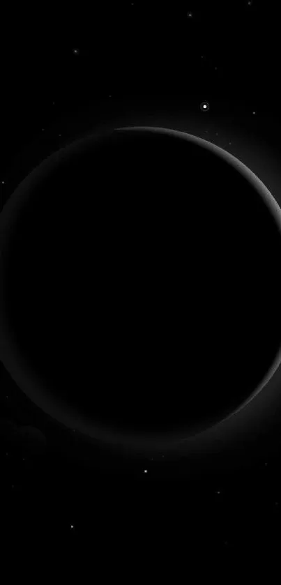 Dark planet mobile wallpaper featuring a celestial scene.