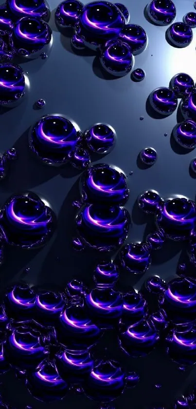 Dark purple bubbles on a black background for mobile.