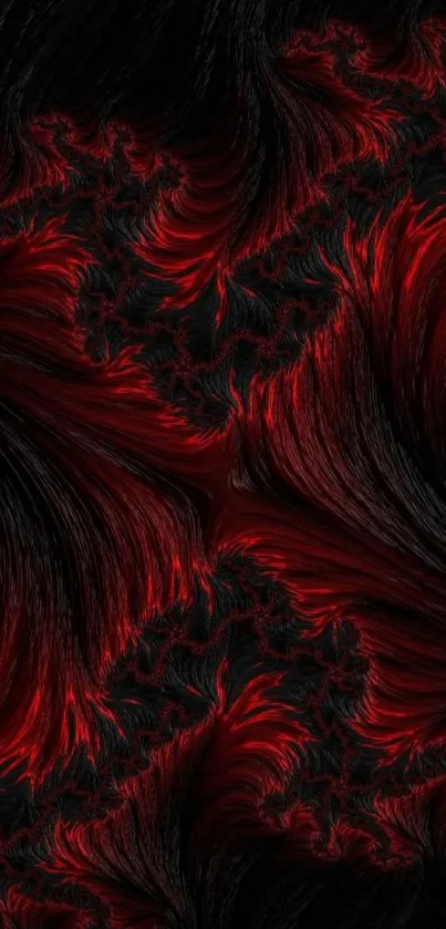 Dark red fractal pattern wallpaper with intricate swirling designs.