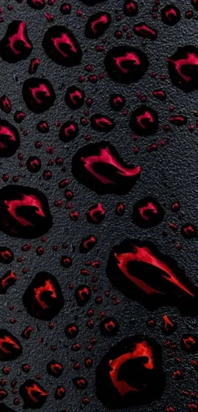 Dark red water droplets on a textured surface wallpaper.