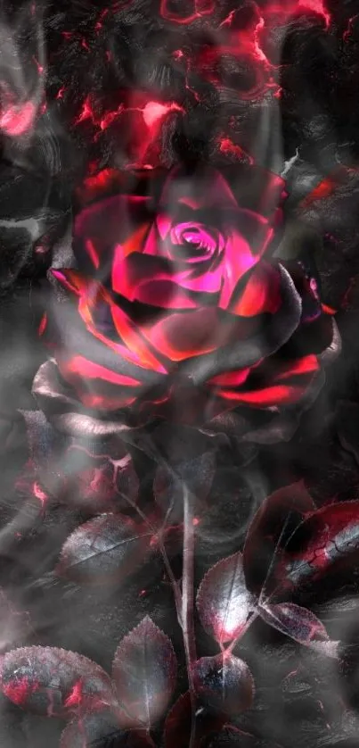 Dark abstract wallpaper with red rose.