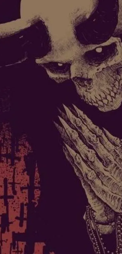 Dark skull art with gothic theme, featuring intricate details.