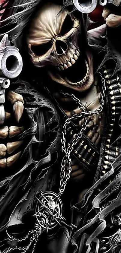 Dark skull art wallpaper with gothic style and intense design.